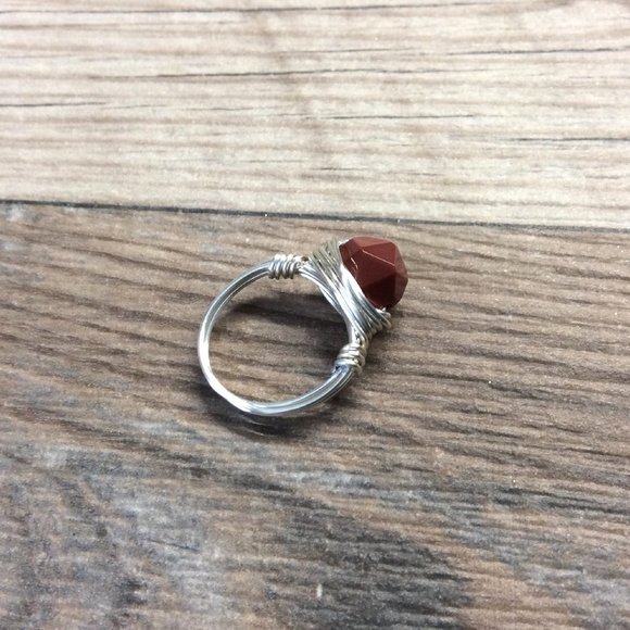 Red Jasper ring - Sterling silver, Red gemstone ring - Picture 2 of 6